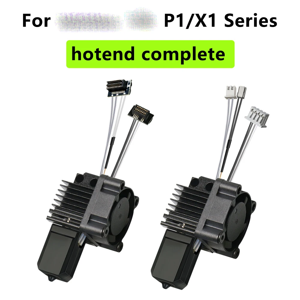 Hardened Steel Hotend Upgrade Kit for Bambu Lab P1P/P1S, Complete Print Head Assembly with Cooling Fan, 0.4mm Nozzle & Stainless Steel Heater Block, High Temp 3D Printer Accessories
