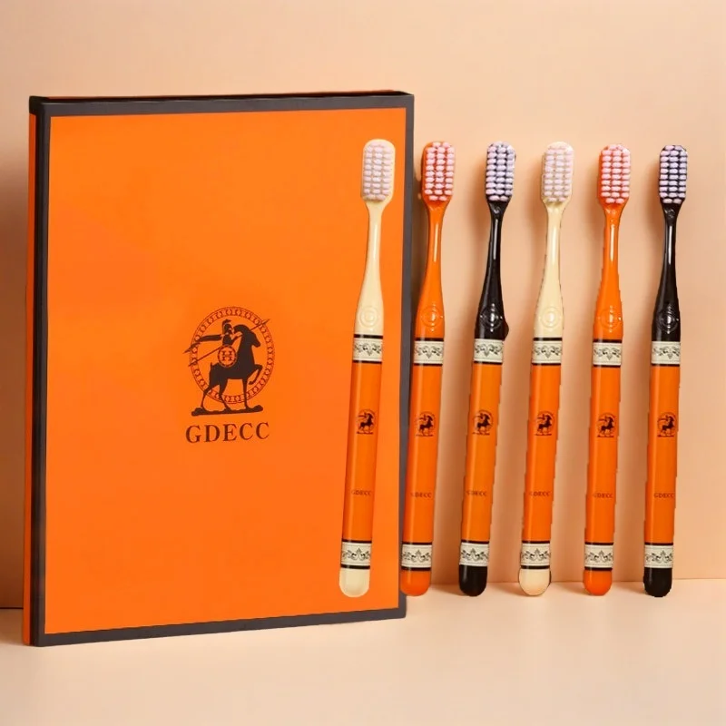 

6/Set Fashionable Luxury High-End Oral Care Soft Bristle Cleaning Home Use Toothbrush Kit Suitable for Family
