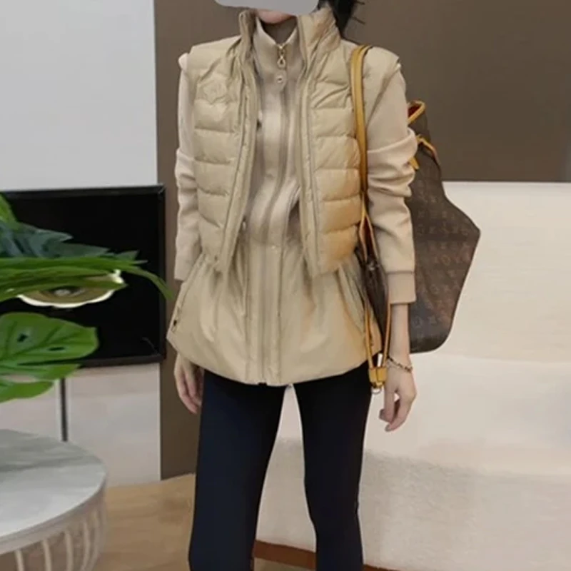 

Large Size Women's Anti-Aging Meat-Covering Cotton Jaet Set Autumn Winter New Sle Versatile Two-Piece Set for Ladies