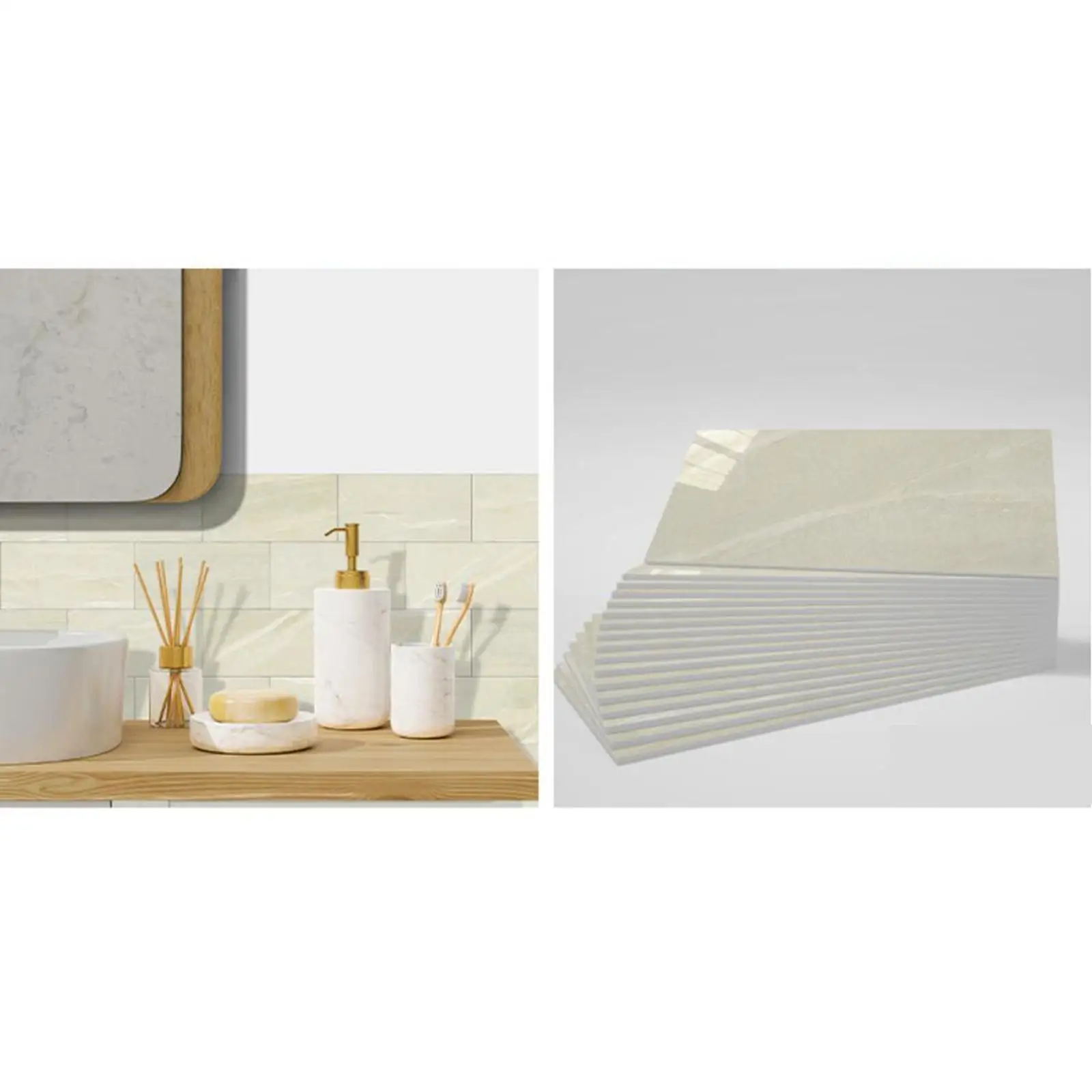 16piece Removable Marble Wall Panels Peel Scratch Proof Wear Resistant Easy To Clean Foam Wallpaper For Kitchen Bathroom