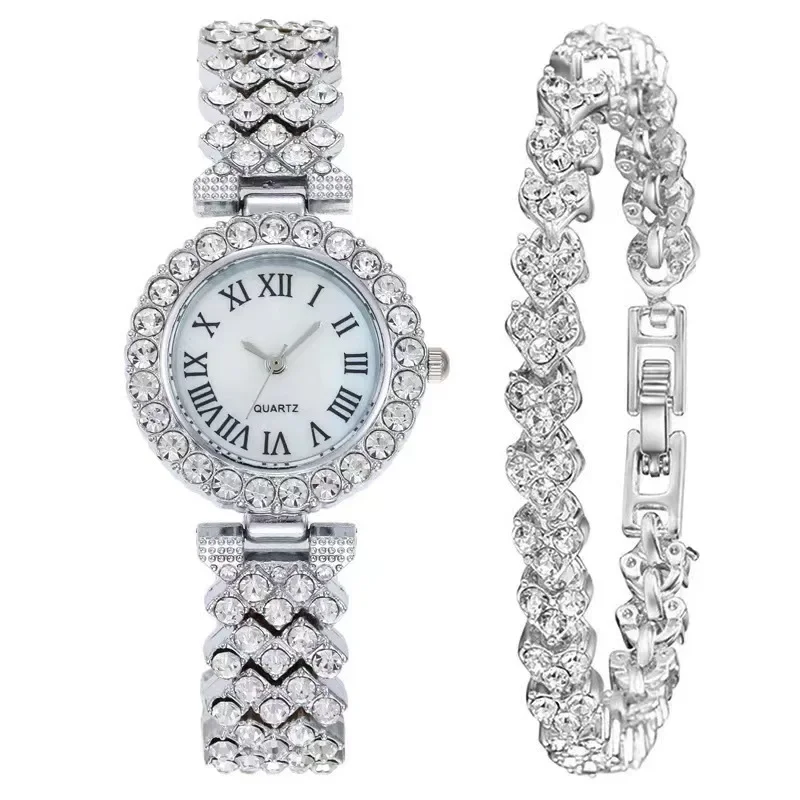 Women's Watch Fashion Rhinestone Ladies Analog Quartz Watches Bracelet Set Reloj Mujer Girls Clock Gift Relogio Feminino