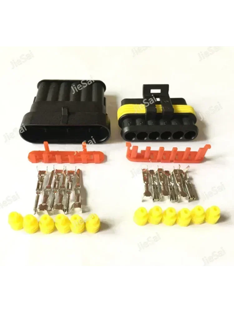 Connecteur automobile Tyco/Amp 6 broches 282090-1 282108-1, fiche étanche avec bornes et joints en caoutchouc