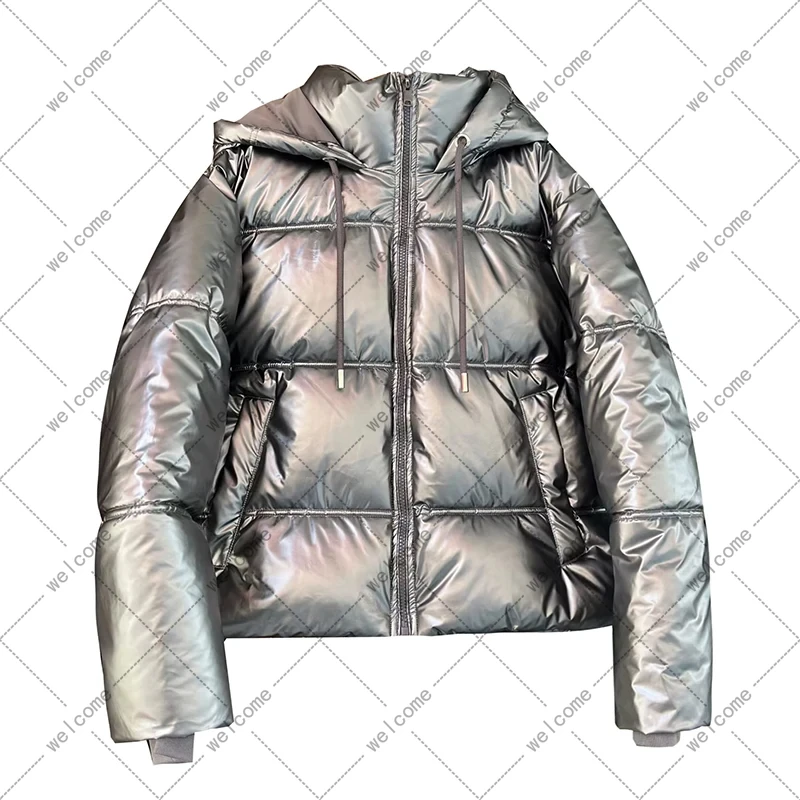 Abrigo frío de invierno para mujer, Chaqueta de algodón Anorak con capucha elegante, Parkas cálidas, abrigo femenino, ropa blanca y negra, promoción