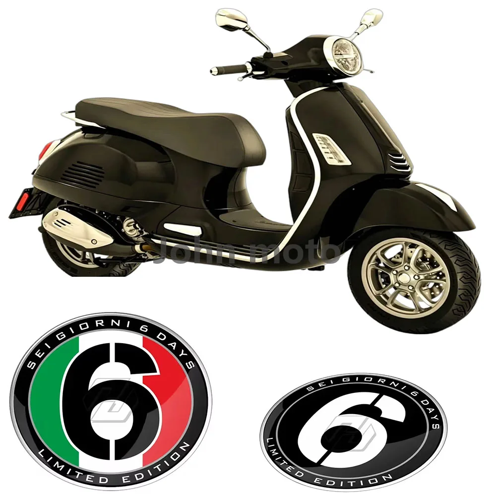 Motorcycle Ornamental For Vespa Series 2 Sei Giorni GTS 300 250 300ie Sprint 50 150 Scooter Accessories Number 6 Sticker
