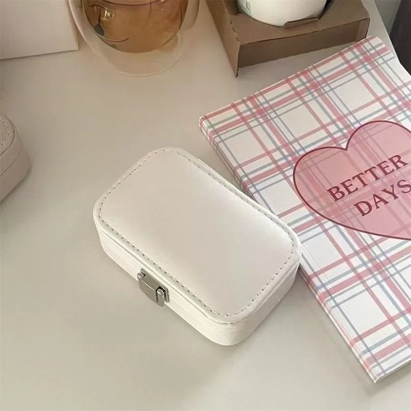 Portable Earring Jewelry Box Large Capacity Compact Storage Case for Necklace Ring Earring Small Accessories New Design Gift