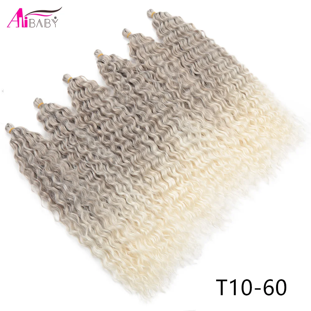 22-Zoll-synthetisches weiches Ariel-Curl-Häkelhaar Ombre Ocean Wave Häkelhaar vorgedehnte tiefe Wellen-Flechthaarverlängerungen – Detail 19