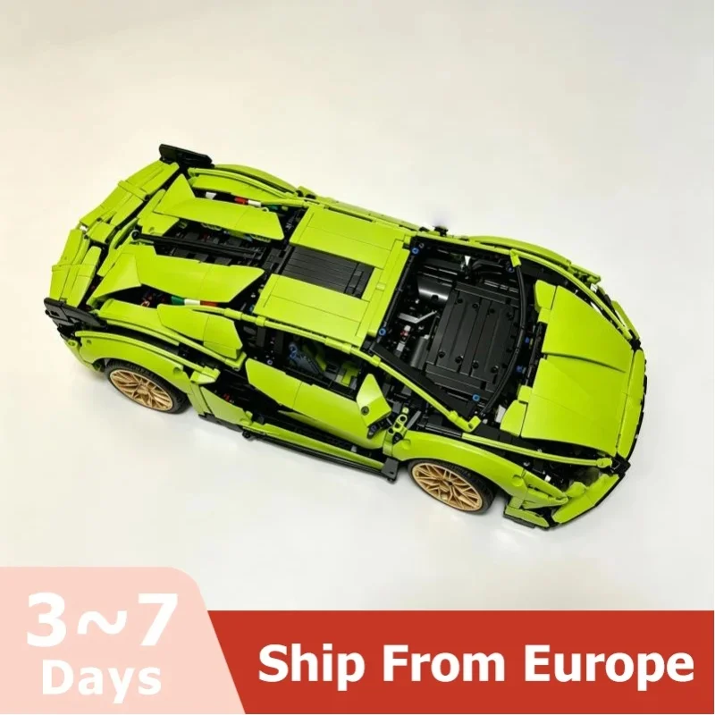 3696 Teile Grünes Auto-Modell Bauklötze Zusammenbau-Spielzeug Heimdekoration Jungen Mädchen Erwachsene Geburtstags- und Weihnachtsgeschenke