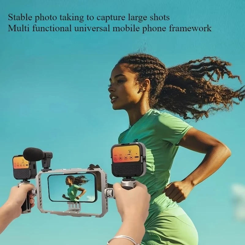 Mobile Phone Handheld Stabilizer with Extendable Mic & Cage