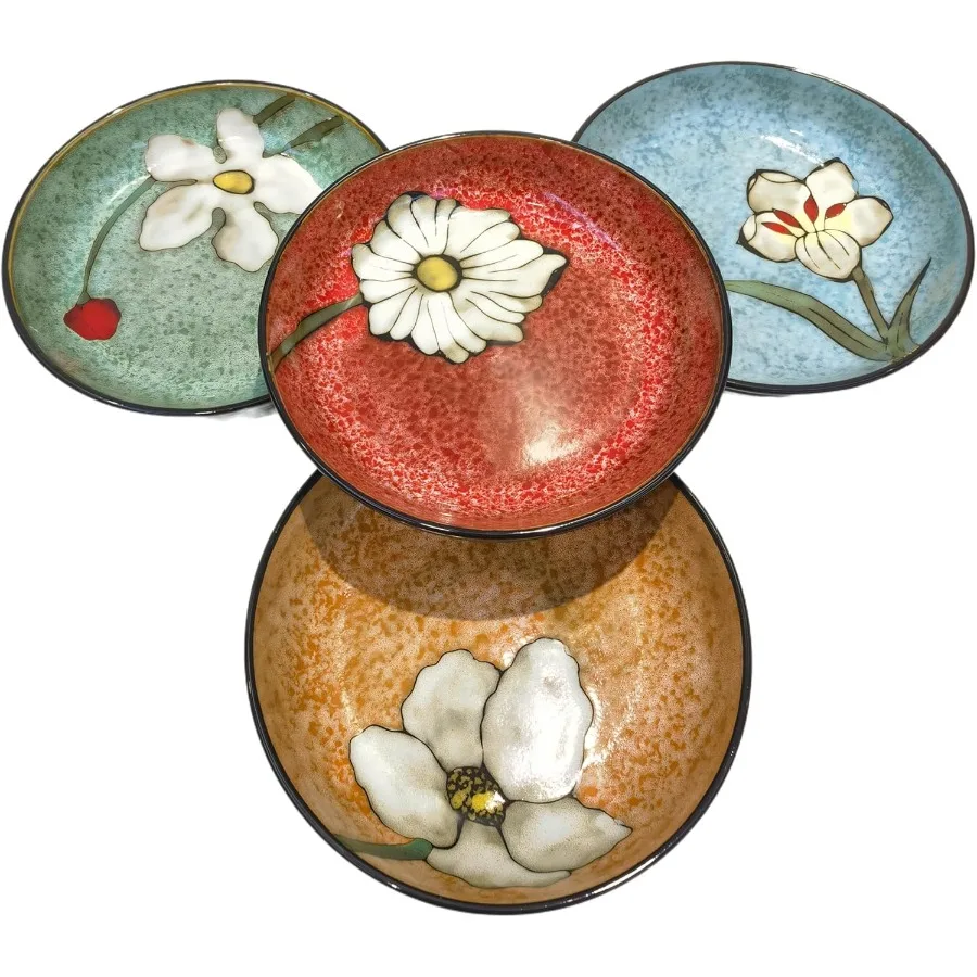 

Ceramic Deep Plates for Kitchen Serving Set of 4 in 8.5 Inches Ideal for Steak Salad Pasta Appetizer Breakfast Lunch and Dinner