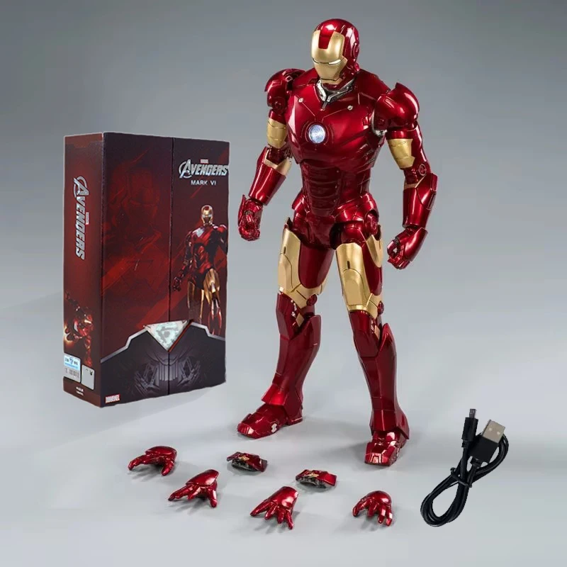 Hot Toys 1/5 Iron Man 18cm Mk3 Original Legends Led Lighting 10th Anniversary Memorial Collect Tony Stark Model Action Figure