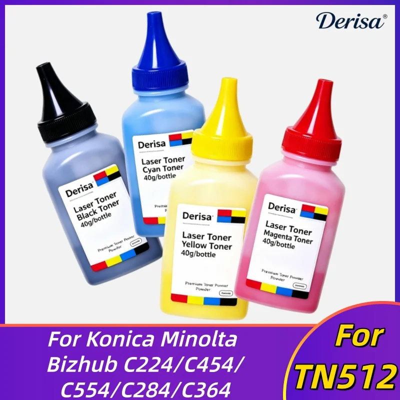 40g/pc TN512 TN321 Toner Powder For Konica Minolta Bizhub C224 C454 C554 C284 C364 Printer Laser Color Toner