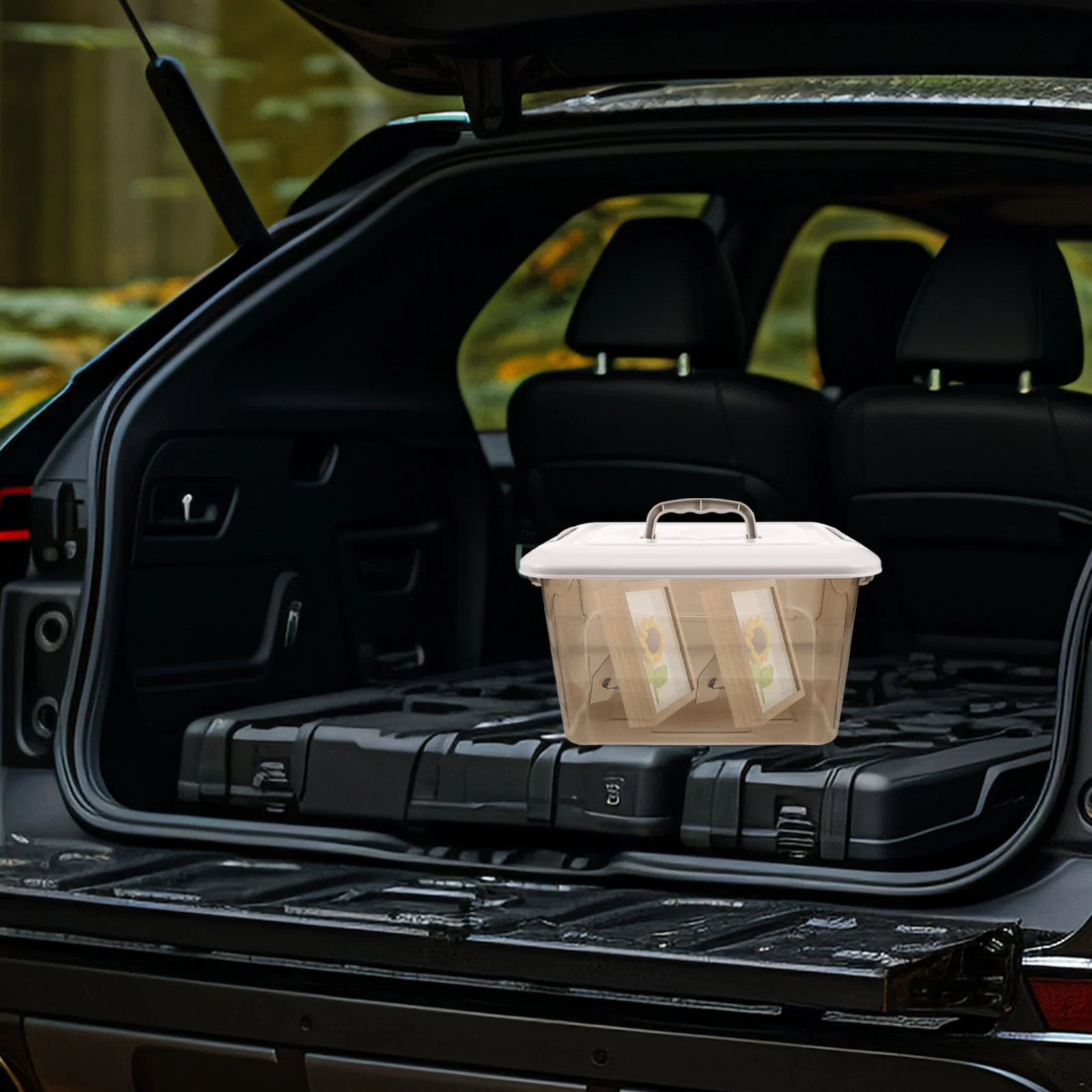 Portable Plastic Storage Box with Handle Multi-Compartment Organizer for Tools Parts Stationery Home Office Car Travel Use