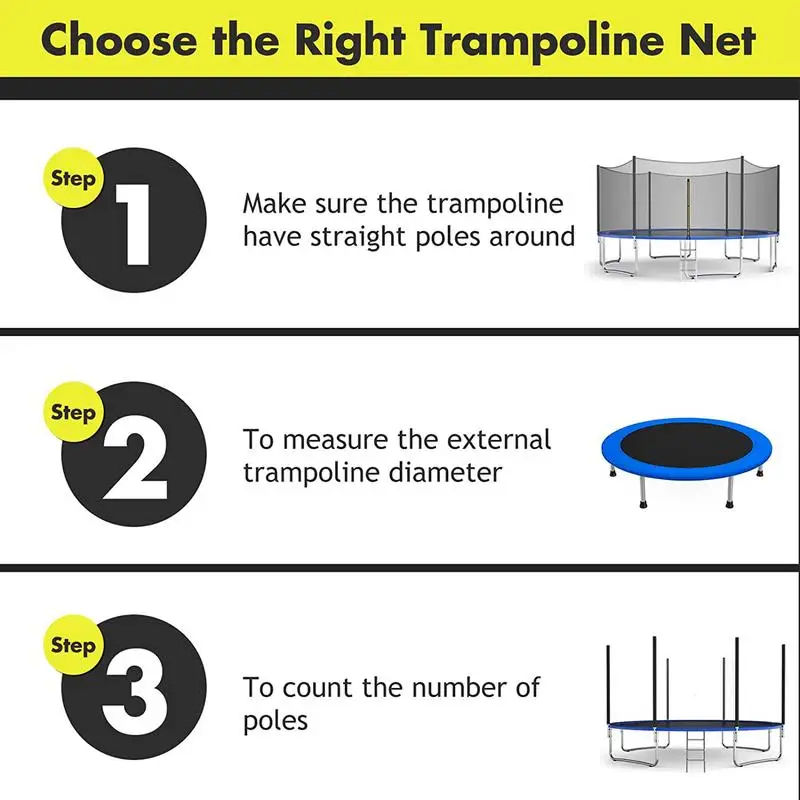 Round Frames Trampoline Safety Net Fence High Elastic Protective Fence Anti-fall Safety Mesh For Outdoor Trampoline Accessories