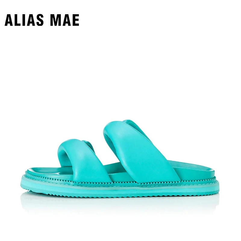 ALIAS MAE MART-Chinelos de plataforma para mulheres, Soft Sole Outwear, Couro Genuíno Artesanal, Anti Slip, Verão, Designer Sênior