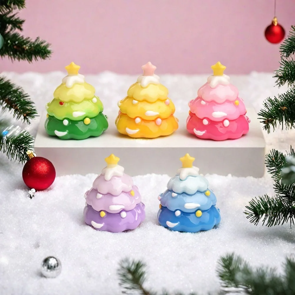 5/10 stücke Gradienten Weihnachten Baum Harz Dekor Mini Kuchen Topper Für DIY Fee Garten Weihnachten Handwerk Party Liefert