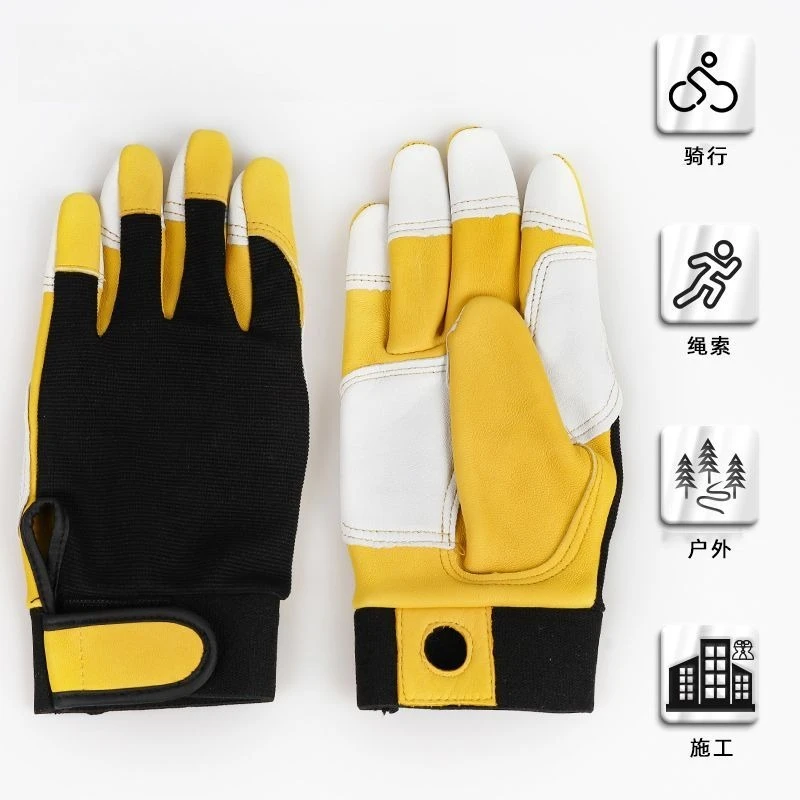 1 Pairs Work Gloves Sheepskin Leather Workers Work Safety Protection Garden Sports Motorcycle Driver Wear-resistant Gloves