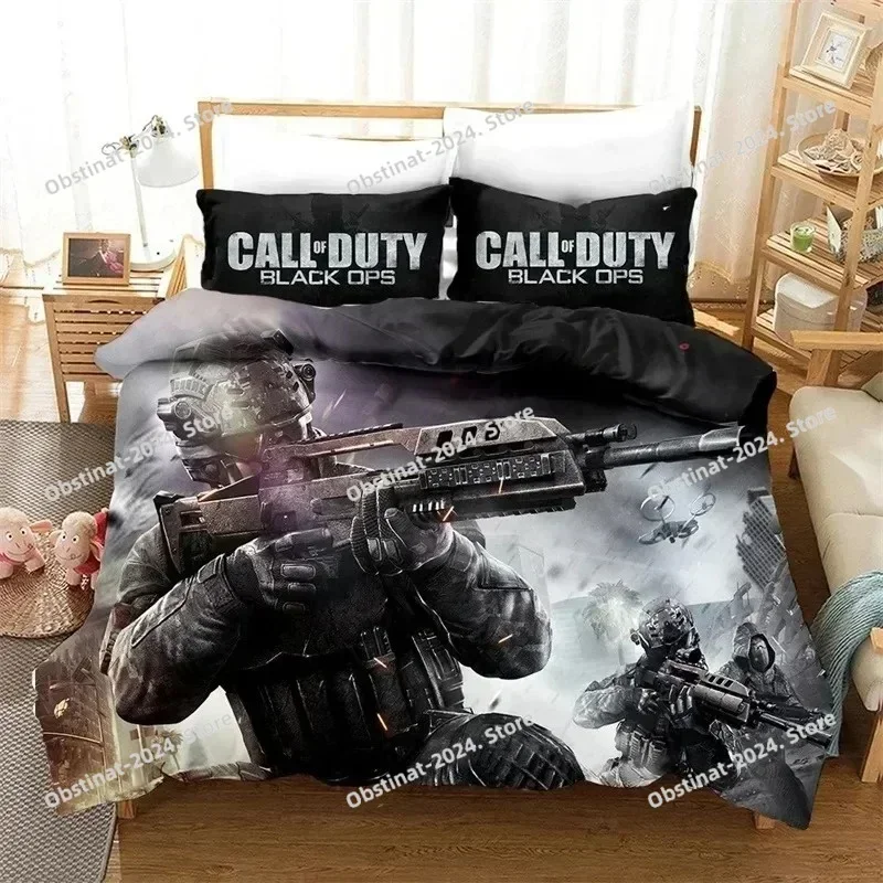 3D Call of Duty Bedding Set Printed Comforter Quilt Bed Cover Duvet Cover Pillow Case 3 Pieces Sets Kids Adult Size Linen Sheet