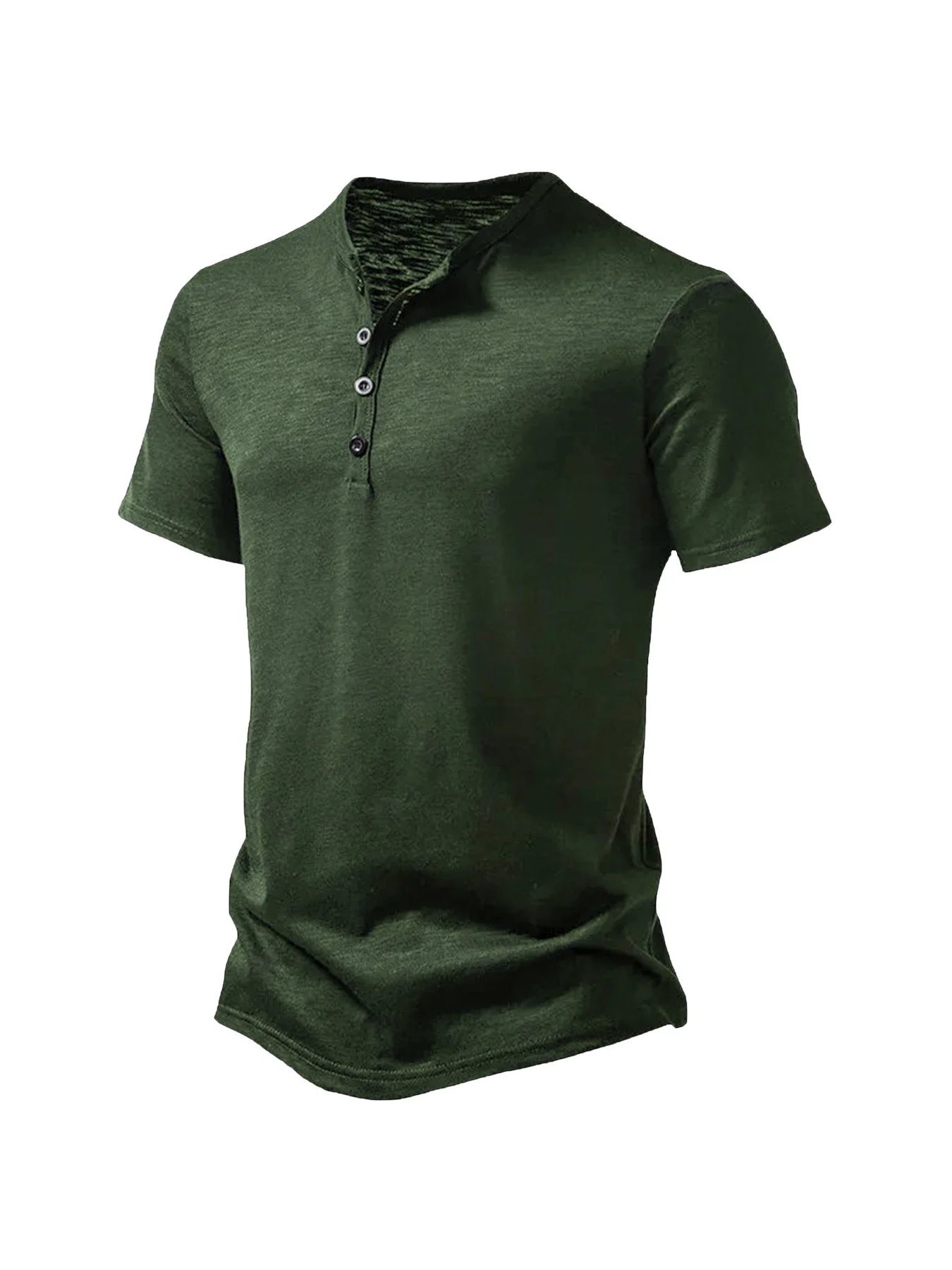 Men's Summer Basic T-Shirt Henley Neck Short Sleeve Male Casual Pullover Outdoor Breathable Streetwear Men's T-Shirt Tops image 3