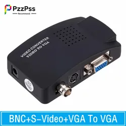 PzzPss BNC S-Video VGA to VGA Video Converter 1080P BNC to VGA Output Adapter Digital Switch Box For PC Mac TV Camera DVD DVR