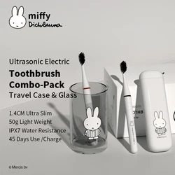 MIPOW & miffy elektrikli diş fırçası yetişkinler seyahat kutusu beyazlatma ile IPX7 su geçirmez Sonic ultrasonik şarj edilebilir diş fırçası