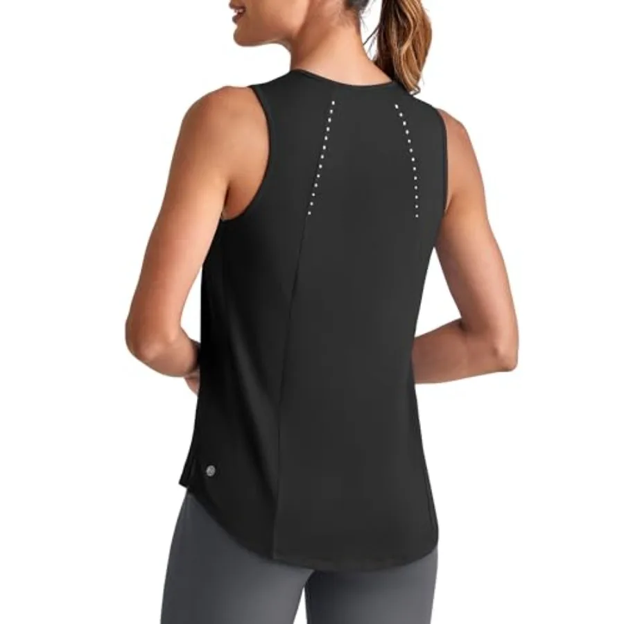 

G4Free Lightweight Workout Tank Tops for Women High Neck Athletic Long Tanks Sleeveless Summer Running Gym Shirts