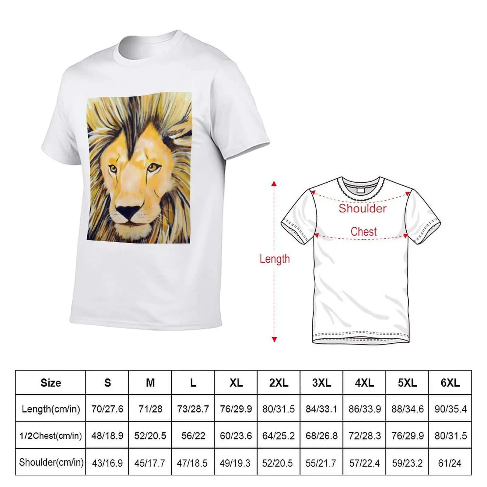 New Lion - Acrylic Painting T-Shirt plus size tops graphic t shirts Short sleeve tee men t shirts