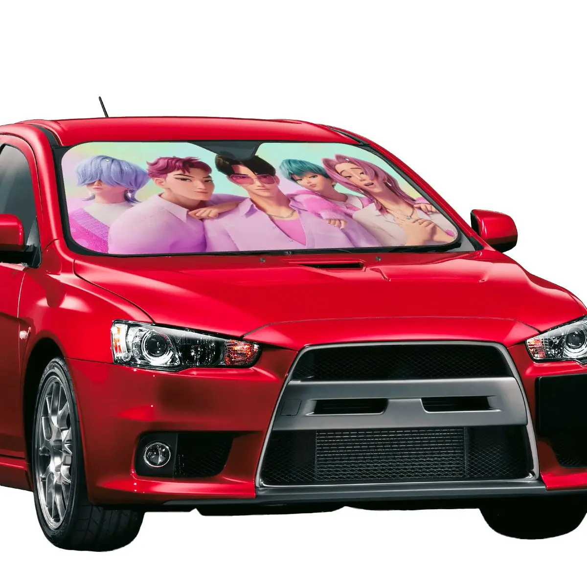 KPop شيطان الصيادين ساجا بنين الزجاج الأمامي ظلة البوليستر سيارة الزجاج الأمامي 76x140 سنتيمتر مظلة السيارة الشمسية حماية #5