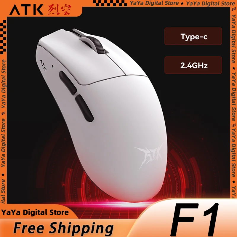 

ATK Blazing Sky F1 Wireless Mouse PAW3950 Sensor Nordic 52840 Chip 8K FPS Gaming Mouse SmartSpeed Wireless Lightweight Pc Gamer