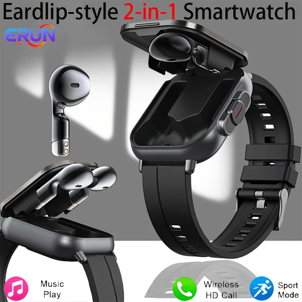 New Smart Watch, Earphone Watch 2-In-1, (Valentine'S Day Gift), Full Touch Sports Smart Watch, Phone Connection/Call, Alarm/Calculator/Music, Riding, Running, Step Counting, Multiple Sports Modes, Fitness Tracker