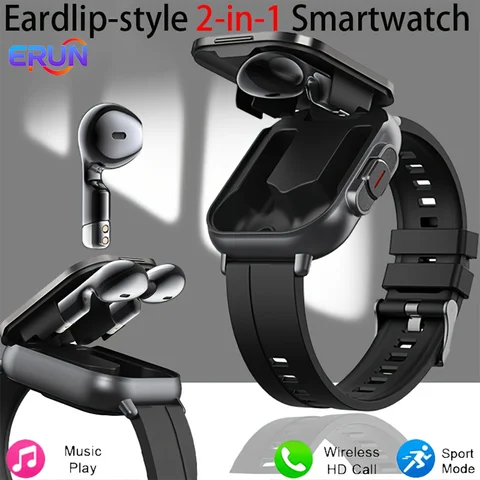 New Smart Watch, Earphone Watch 2-In-1, (Valentine'S Day Gift), Full Touch Sports Smart Watch, Phone Connection/Call, Alarm/Calculator/Music, Riding, Running, Step Counting, Multiple Sports Modes, Fitness Tracker
