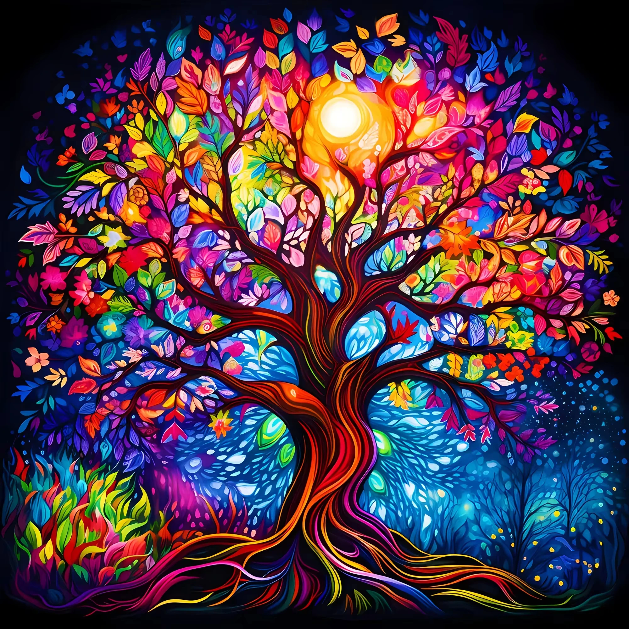 

Tree Landscape Design Oil Painting By Numbers DIY Kit for Home Decor Canvas Wall Art Gift Handmade Painting