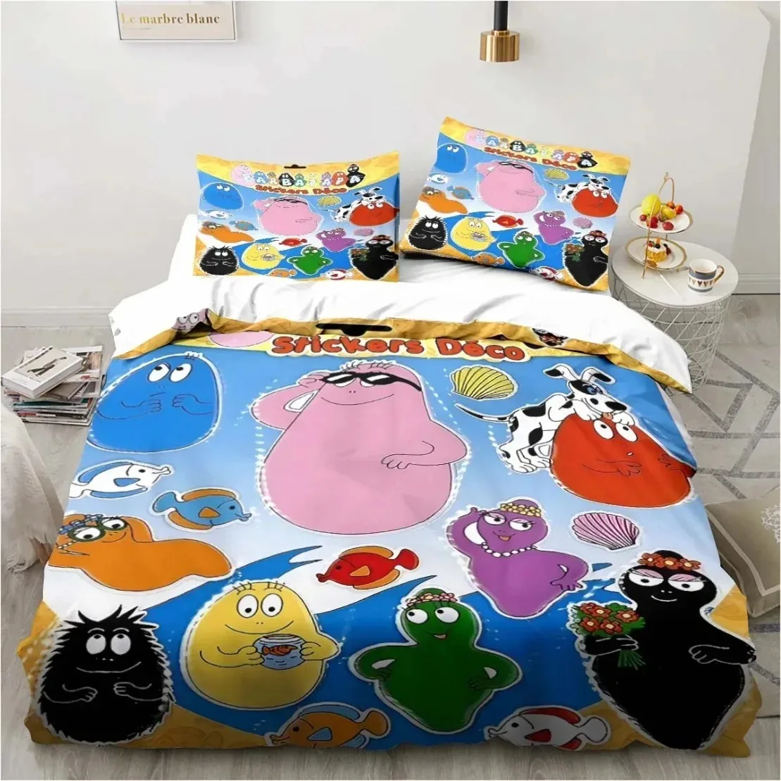 Customizable name Children's Les Barbapapa Bedding Set Bedroom Soft Modern Bedspreads Comefortable Duvet Cover Quilt Pillowcase