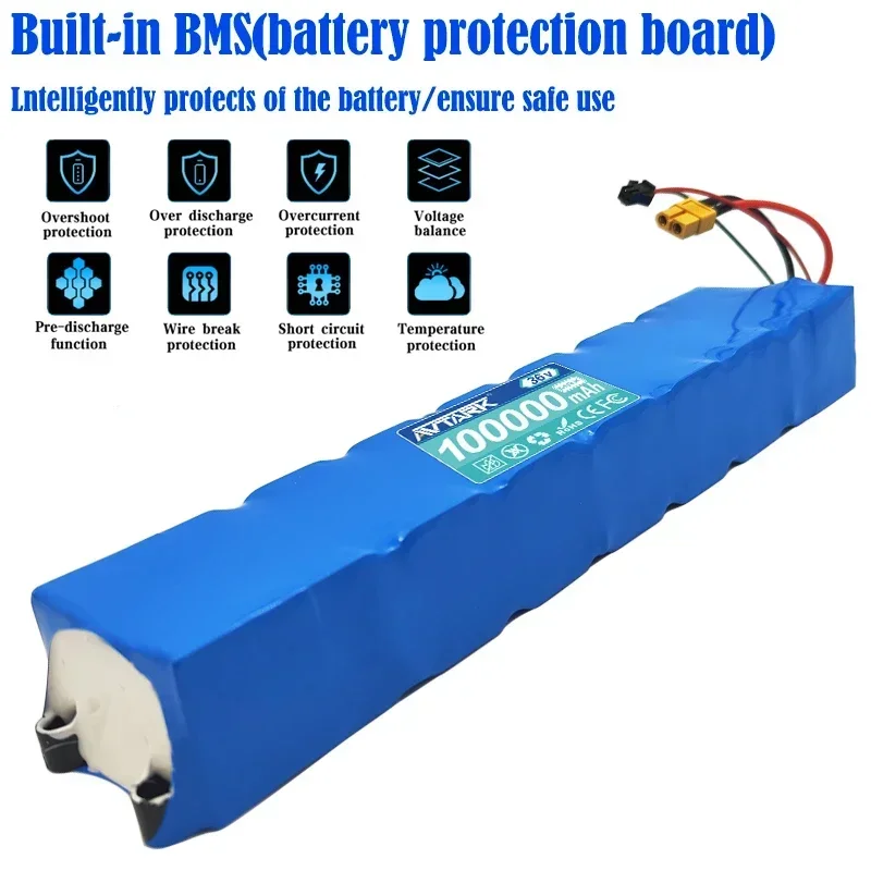 36V 100Ah 10S3P 18650 Lithium Battery Pack 20A BMS For XIAOMI MIJIA M365 PRO Electric Bicycle Scooter