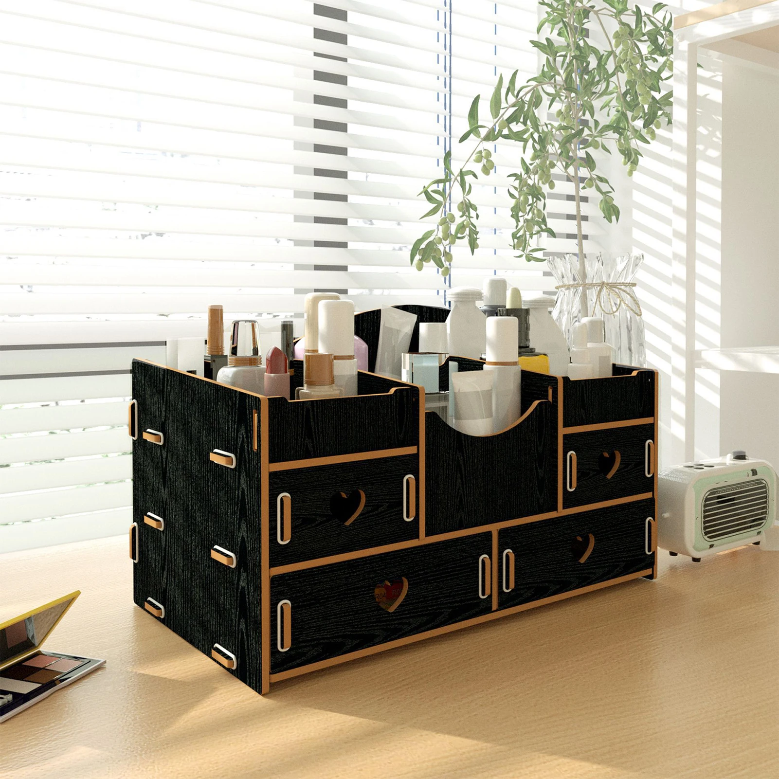 Desktop Makeup Storage Box Vanity Organizer Cosmetic Desk Storage Box for Cosmetics Lipsticks Jewelry