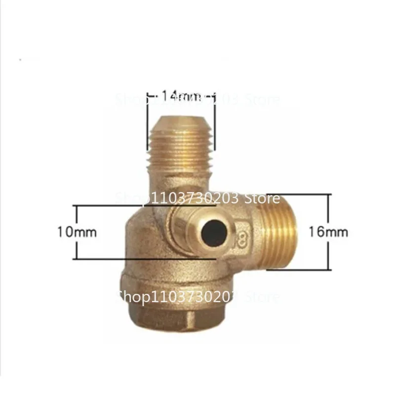 

3 Way Brass Air Compressor Check Valve Gold ToneThreaded Check Valve Connector Tool 1pc