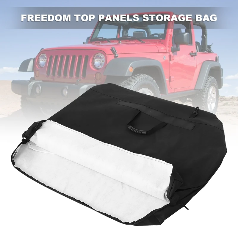 Freedom Top Panels Storage Bag For Jeep Wrangler JK JKU JL JLU 2 Door 4 Door Hard Top Models JT 2007-2021 (Black)