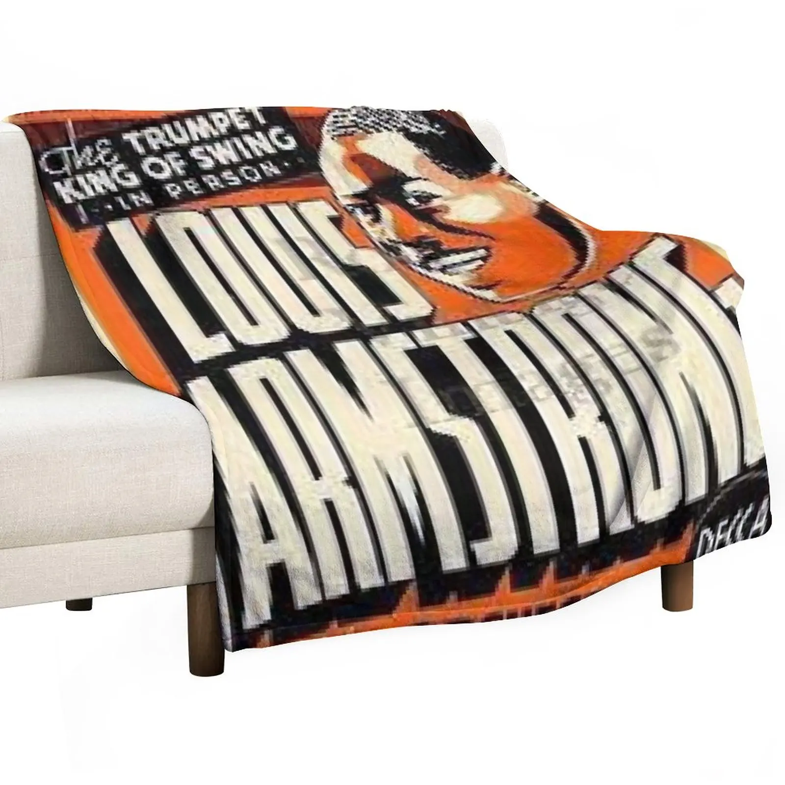 

Louis Armstrong Retro poster Throw Blanket Softest Blanket wednesday Decorative Sofa Blanket Beach Blanket