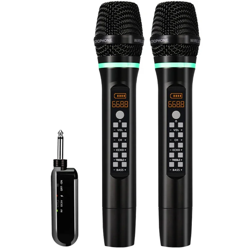 

Professional UHF Wireless Microphone Handheld Bluetooth Karaoke Micro Phone Recording Studio Home Party Singing for Car Speaker