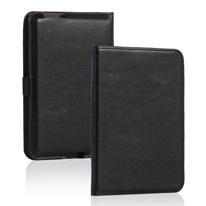 

For Funda Bigme B6 Case 6" eBook PU Leather Folio Book Cover with Stylus Pen Holder Loop and Hand Strap