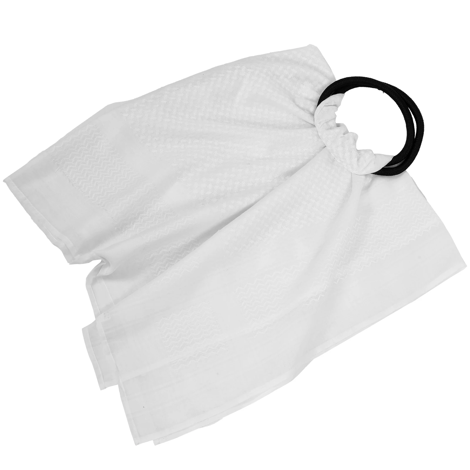 

1 set Men Headband White Shemagh Scarf Arab Costume Accessories Polyester Bandana Travel Head Wrap Rope Men Turban Arabian Scarf