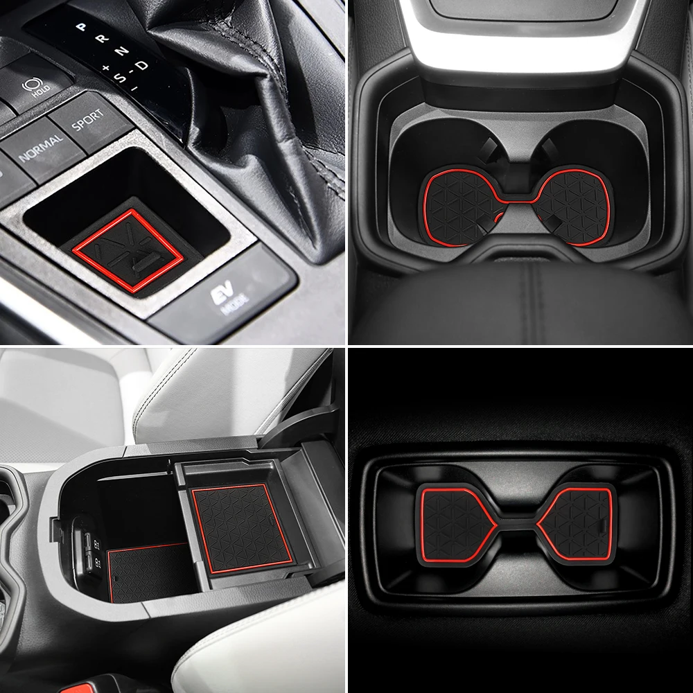 For Toyota RAV4 Car Door Slot Mats Non-Slip Car Gate Groove Pads Cup Holder Coasters 2019 2020 2021 2022 2023 2024 Anti Slip LHD