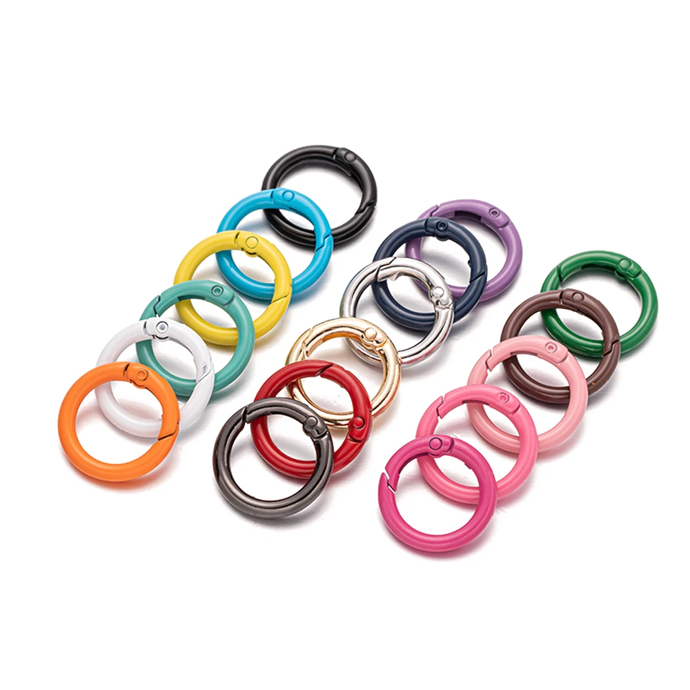 5 Stück/Set Metall O-Ring Federverschluss Öffnungsfähiger Runder Karabiner Schlüsselanhänger Clips Haken Verbinder Ketten DIY Handwerk Schnalle Zubehör – Detail 2