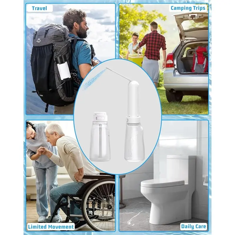 AB11-Portable Bidet For Travel With 400Ml Bottle, Rechargeable Electric Travel Bidet With 3 Pressure Modes For Women Cleaning