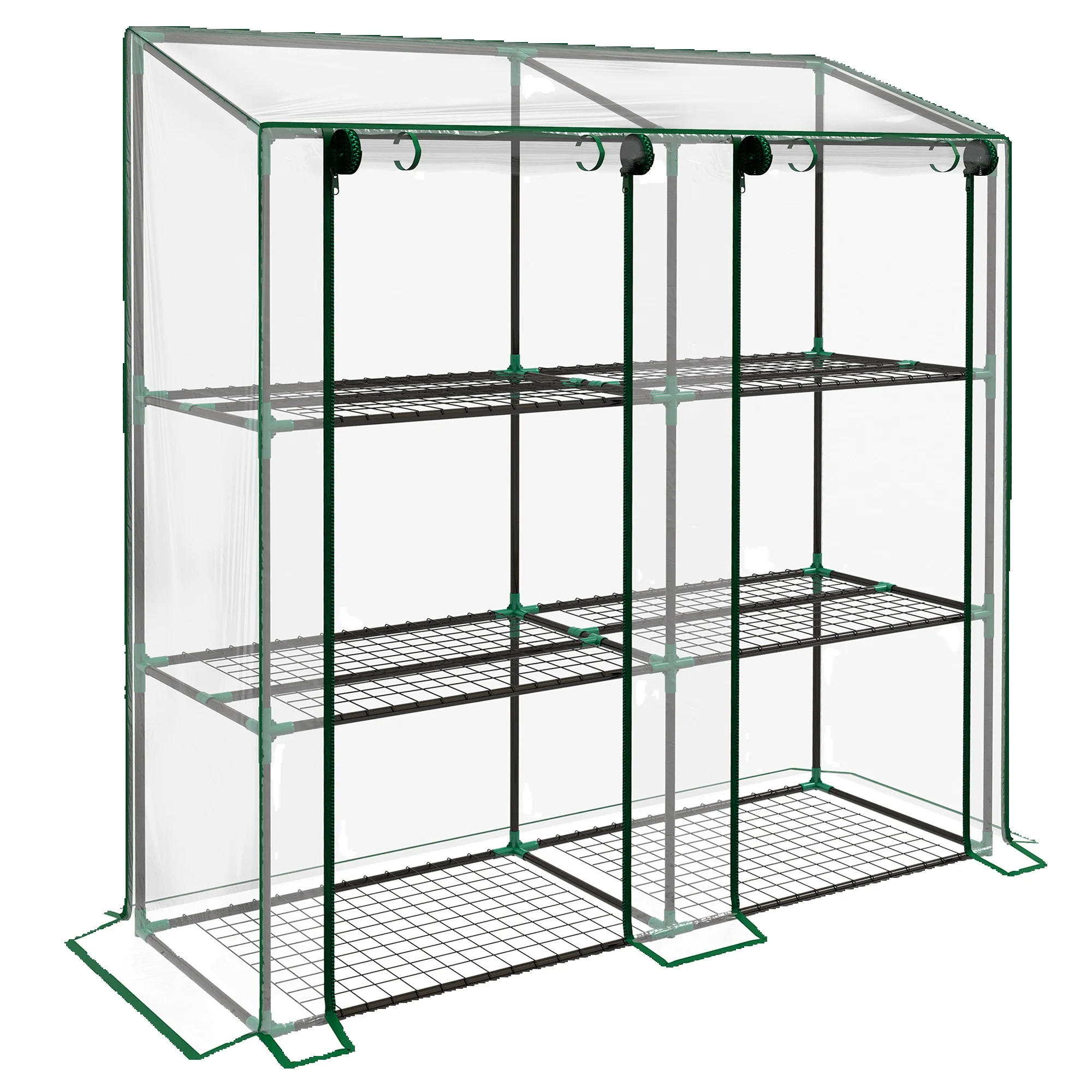 Clear Outsunny tuinkas met 3 niveaus 143x46x141/151 cm - afbeelding 2