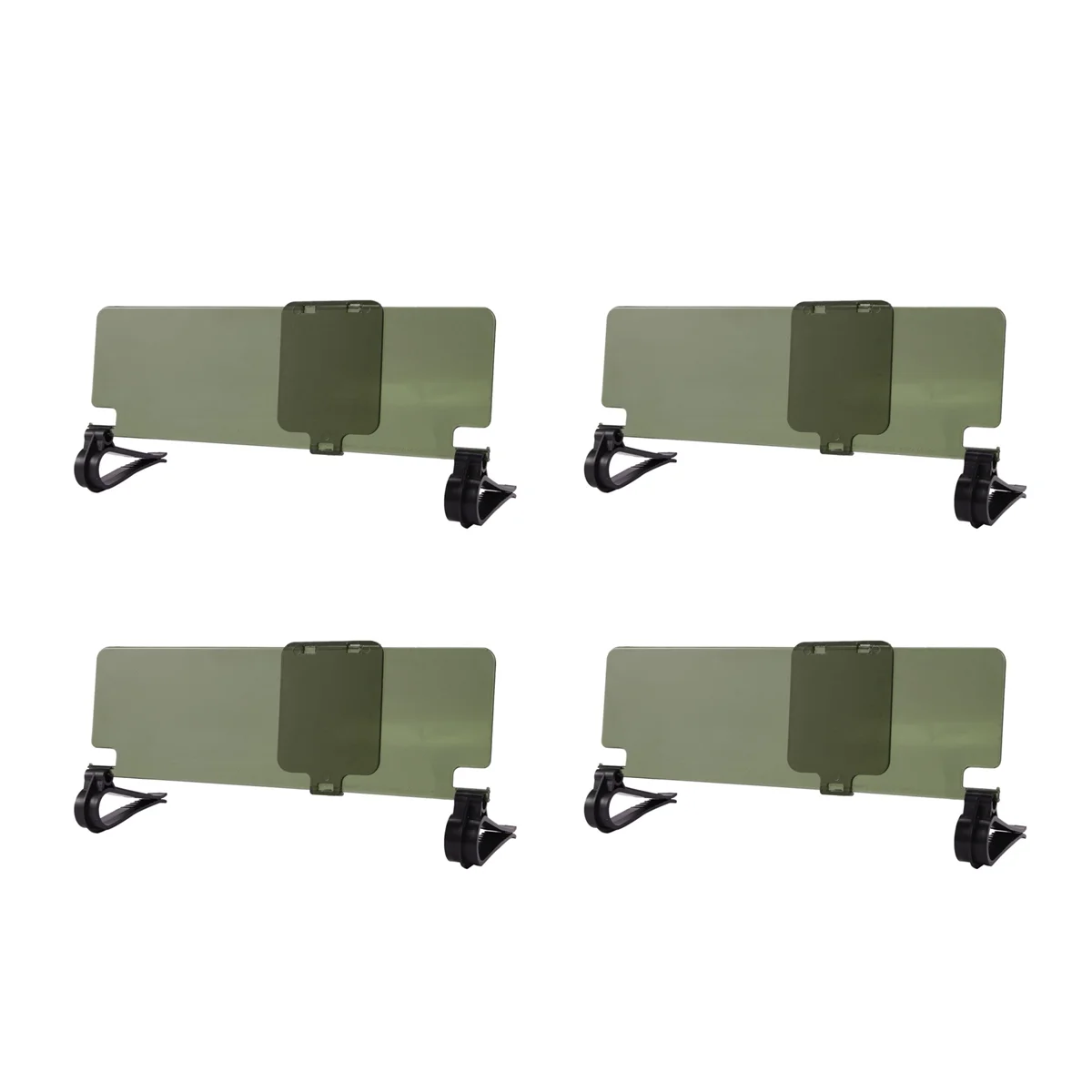 4X Clip on Car HD Safer Vision Anti Dazzle Glare Blocker Shade Sun Visor Extension