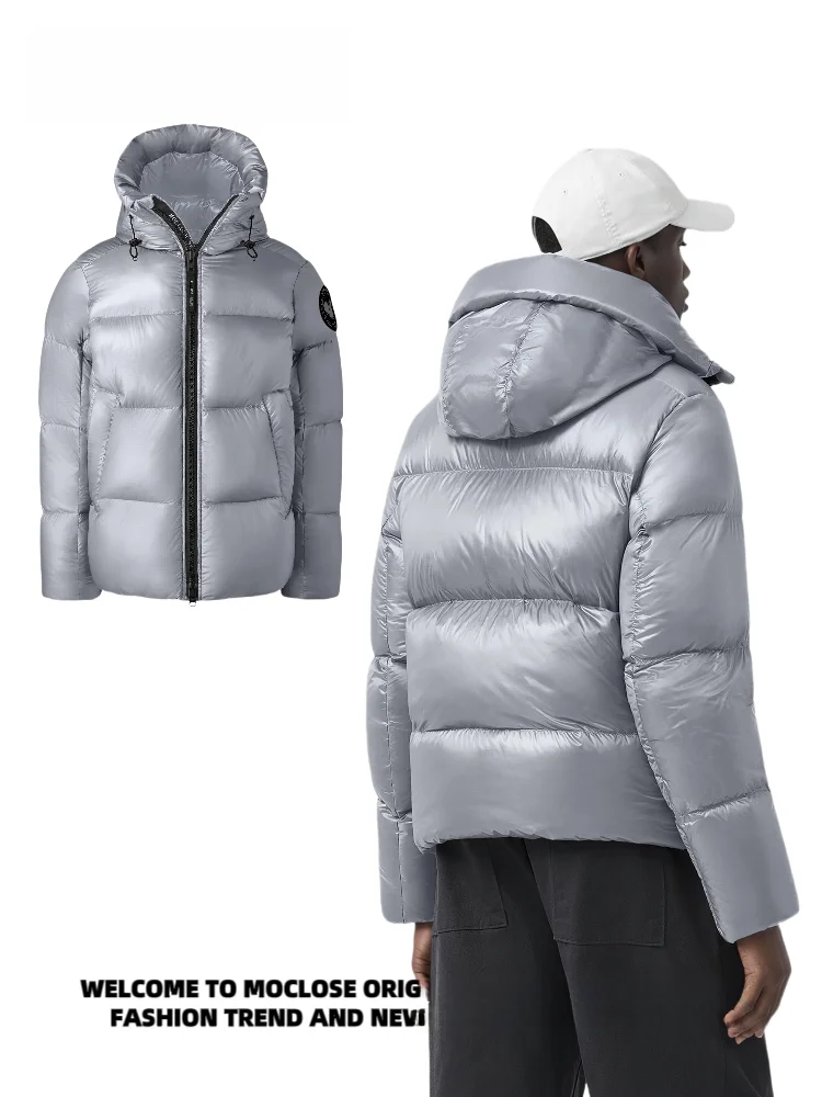 Moclose Men's Outdoor Streetwear Hooded down Jaet Warmth Comfortable Nylon Fabric Du down Filling Waterproof Windproof