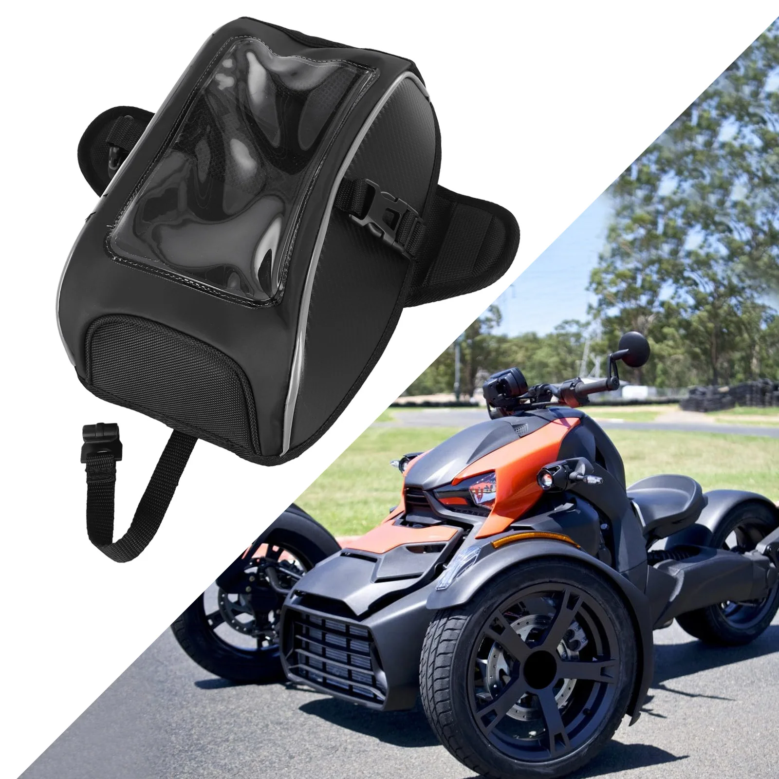 Conveniently Sized Holder Tank Bag for Can Am For Ryker Models (600 & 900) from Years 2019 2023 with Touch Feature