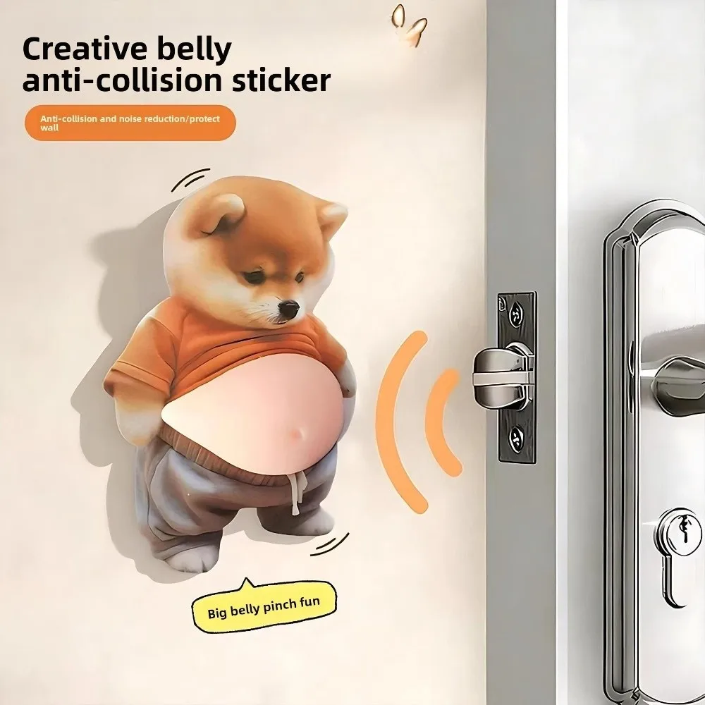 

Funny 3D Soft Belly Cat Sticker Waterproof Squeezeable Inu Dog Phone Case Decoration Self-Adhesive Silicone Animal Laptop Decal