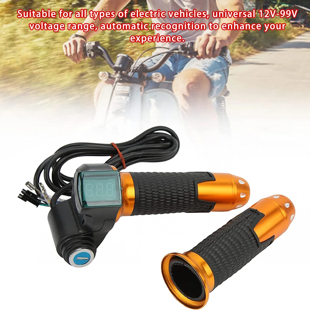 1 Pair Scooter Throttle Handle Grips Anti-slide Electric Bike Handlebars with Cable Motorcycle Accessories Spare Parts