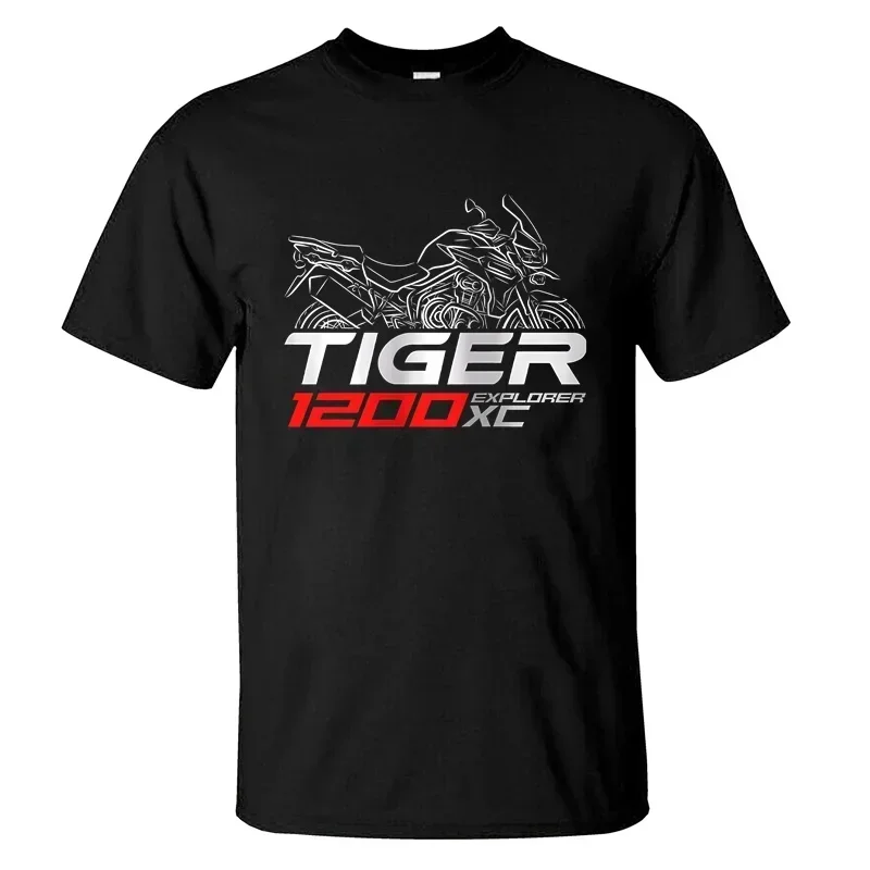 

2025 Men T Shirt Casual T-shirt Triumphs Tiger Explorer 1200 2012-2017 Graphic Summer Short Sleeves 100% Cotton S-3XL Cool Tee